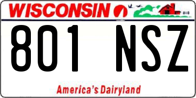 WI license plate 801NSZ