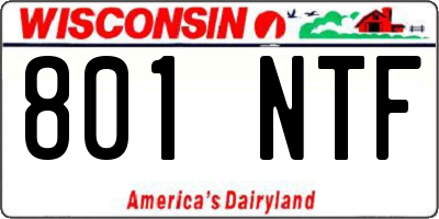 WI license plate 801NTF