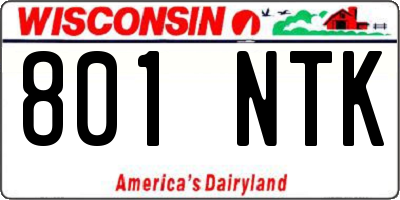 WI license plate 801NTK