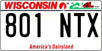 WI license plate 801NTX