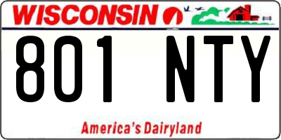 WI license plate 801NTY