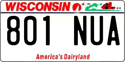 WI license plate 801NUA