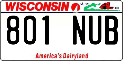 WI license plate 801NUB