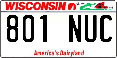WI license plate 801NUC