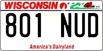 WI license plate 801NUD