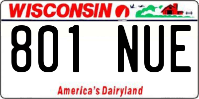 WI license plate 801NUE