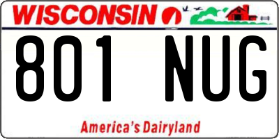 WI license plate 801NUG