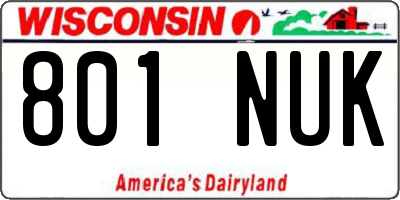 WI license plate 801NUK