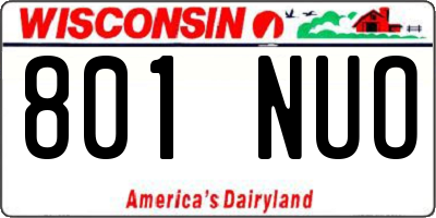 WI license plate 801NUO