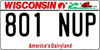 WI license plate 801NUP