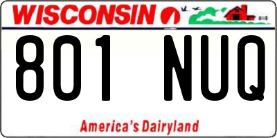 WI license plate 801NUQ