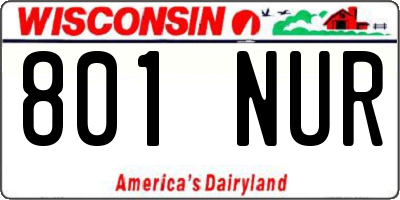 WI license plate 801NUR
