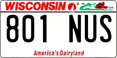 WI license plate 801NUS