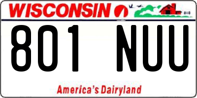 WI license plate 801NUU