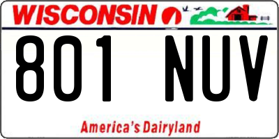 WI license plate 801NUV