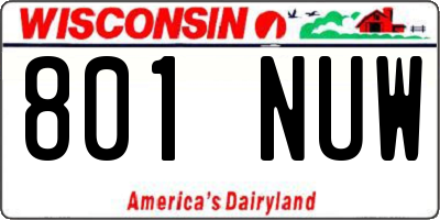 WI license plate 801NUW