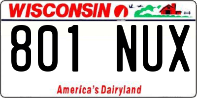 WI license plate 801NUX