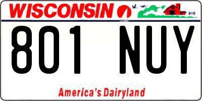WI license plate 801NUY