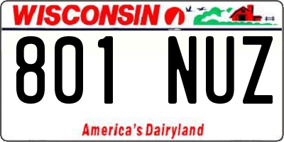 WI license plate 801NUZ