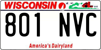 WI license plate 801NVC