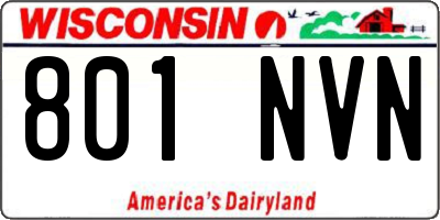 WI license plate 801NVN