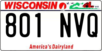 WI license plate 801NVQ