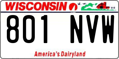 WI license plate 801NVW