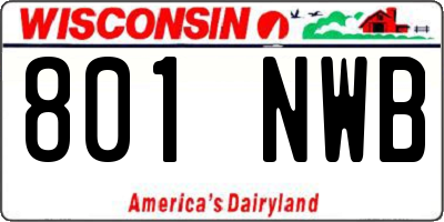 WI license plate 801NWB