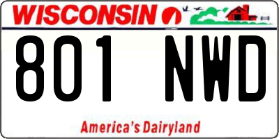 WI license plate 801NWD