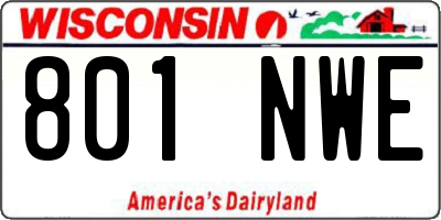 WI license plate 801NWE