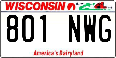 WI license plate 801NWG