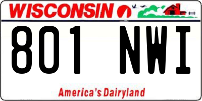 WI license plate 801NWI