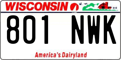 WI license plate 801NWK
