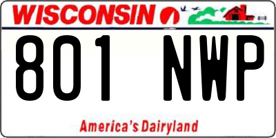 WI license plate 801NWP
