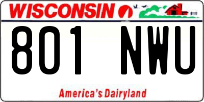 WI license plate 801NWU