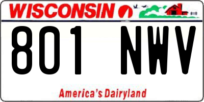 WI license plate 801NWV