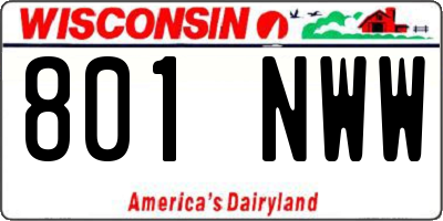 WI license plate 801NWW