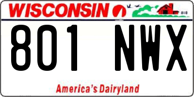 WI license plate 801NWX
