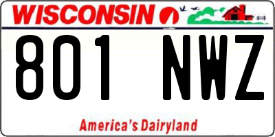 WI license plate 801NWZ