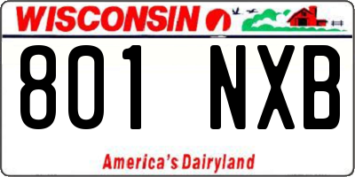 WI license plate 801NXB