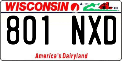 WI license plate 801NXD