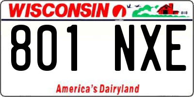 WI license plate 801NXE