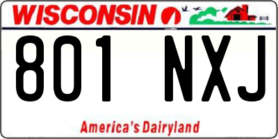 WI license plate 801NXJ