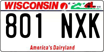 WI license plate 801NXK