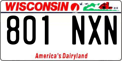 WI license plate 801NXN