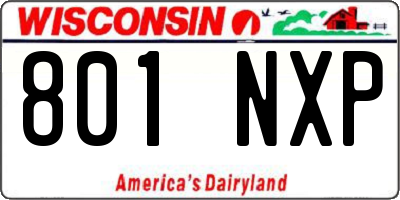 WI license plate 801NXP