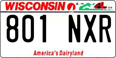 WI license plate 801NXR