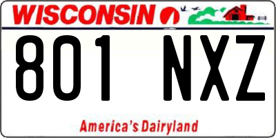 WI license plate 801NXZ
