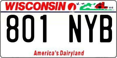 WI license plate 801NYB