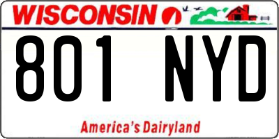 WI license plate 801NYD